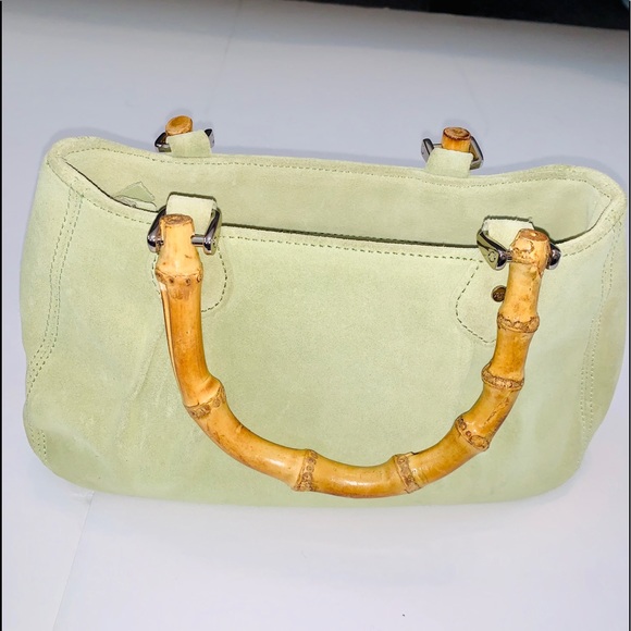 Loft Suede Mini Handbag With Bamboo Handles - Picture 2 of 6